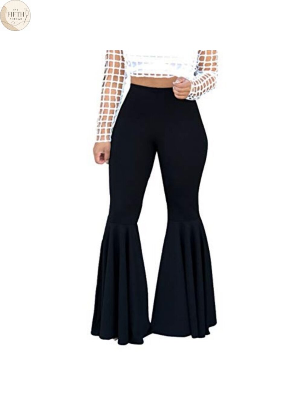 GUOLEZEEV Women's High Rise Flare Palazzo Pants Elastic Waist Wide Leg